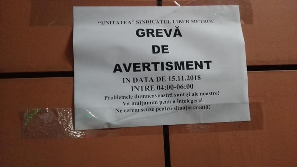 Greva de avertisment de la metrou – declarată nelegală