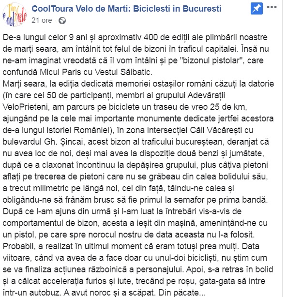 Bărbatul care a scos un pistol într-o intersecţie din Bucureşti, urmărit penal