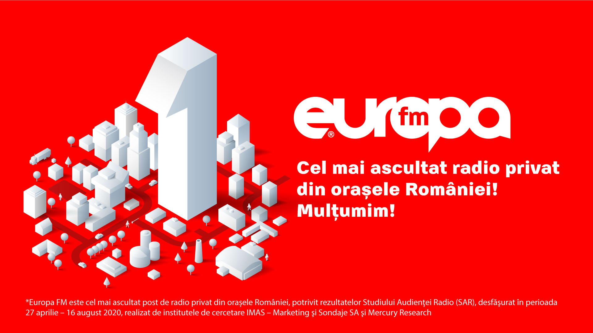 Europa FM este în continuare cel mai ascultat radio privat în orașele țării