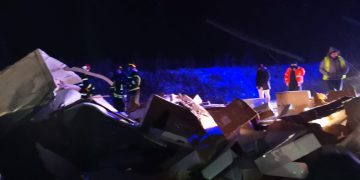 Accident grav pe DN13 (E60) Brașov – Sighișoara, între două camioane | FOTO