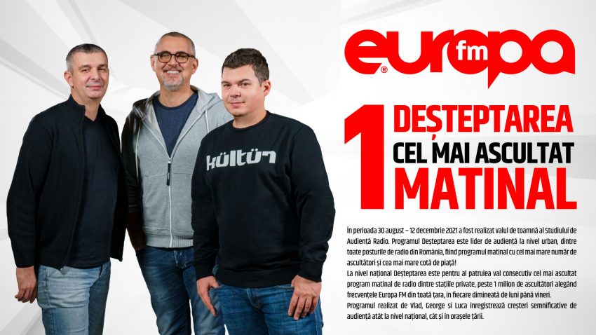 intercambiar Serpiente Intentar Deșteptarea, lider de audiență la nivel urban dintre toate posturile de radio din România : Europa FM intercambiar Serpiente Intentar Deșteptarea, lider de audiență la nivel urban dintre toate posturile de radio din România : Europa FM