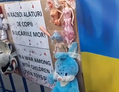 Bucureşti: Manifestație de solidaritate cu Ucraina în fața Ambasadei ruse | VIDEO