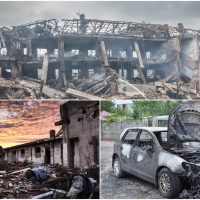 Colaj foto cu orașe distruse de Rusia în Ucraina.