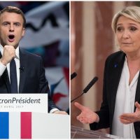 Emmanuel Macron și Marine le Pen.
