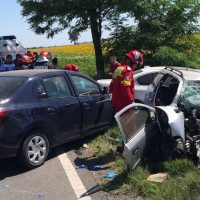 accident grav pe DN2 E85, la Sinești