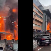Incendiu la o cladire de birouri din Moscova