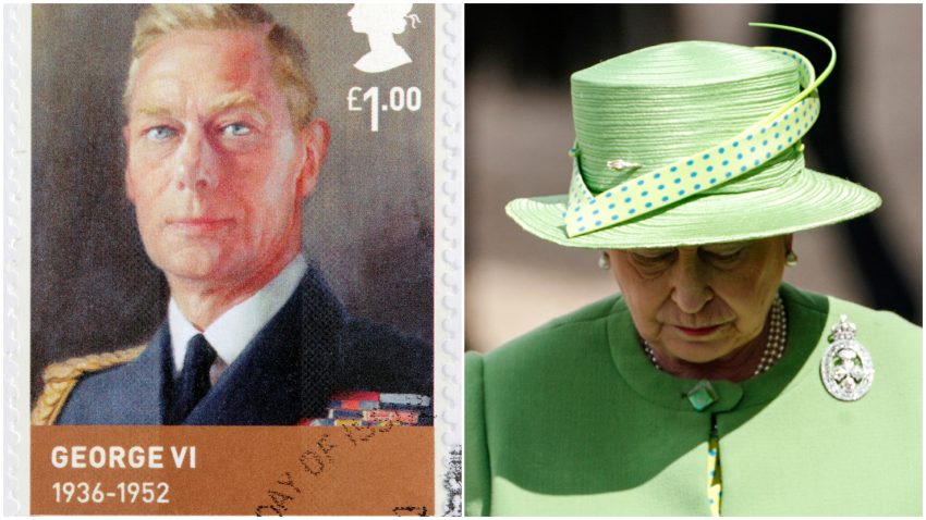 Colaj foto cu Regele George al VI-lea si Regina Elisabeta a II-a