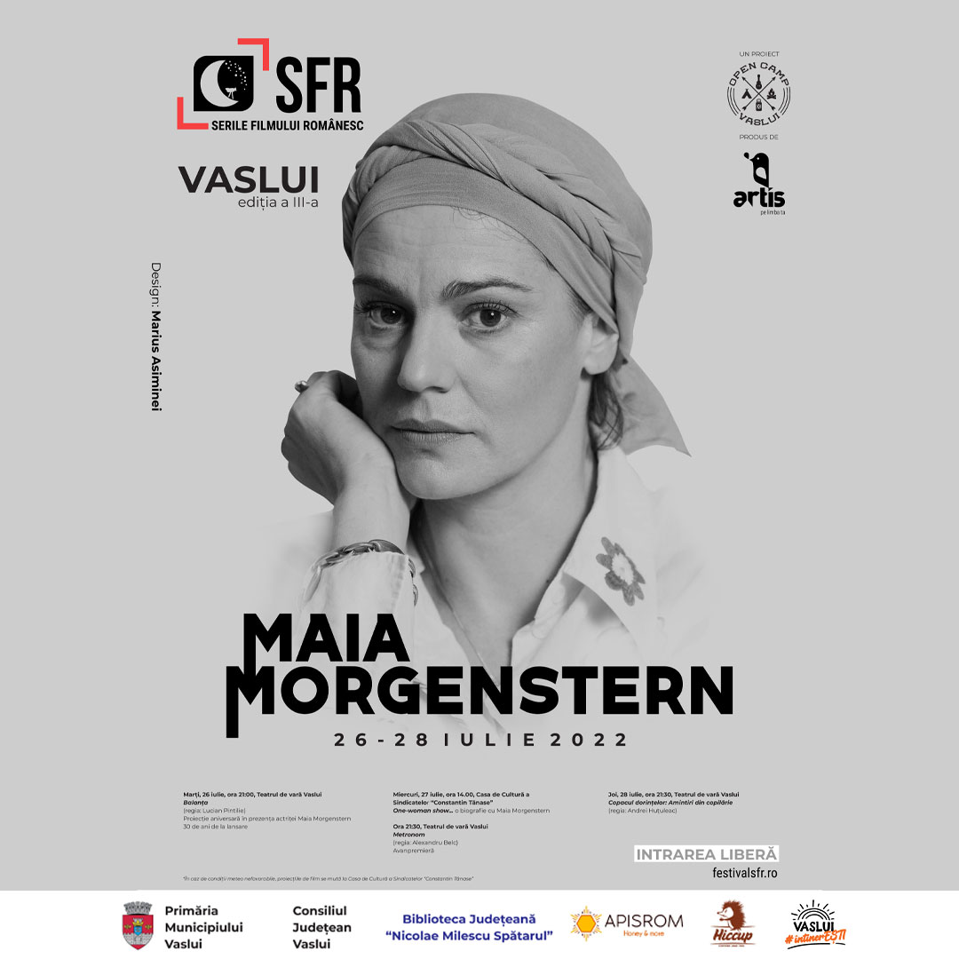 Open Camp Vaslui, a treia ediție a Caravanei Serile Filmului Românesc, cu actrița Maia Morgenstern