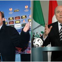 Fostul președinte FIFA, Sepp Blatter, și fostul președinte UEFA, Michel Platini