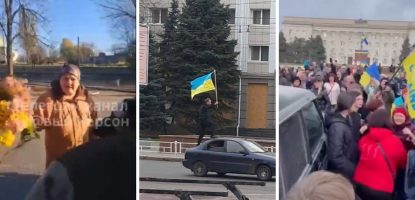 Soldații ucraineni au intrat în orașul Herson. Locuitorii, în lacrimi, i-au întâmpinat pe salvatori cu flori | VIDEO