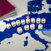 Harta Europei, pașaport și Spațiul Schengen