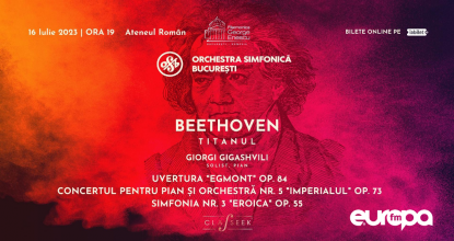 Câștigă o invitație dublă la concertul Orchestrei Simfonice București, intitulat “Beethoven – Titanul”