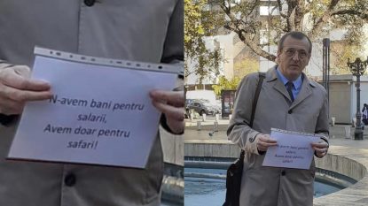 Cristian Preda, protest la Piața Universității: „N-avem bani pentru salarii, avem doar pentru safari” | AUDIO