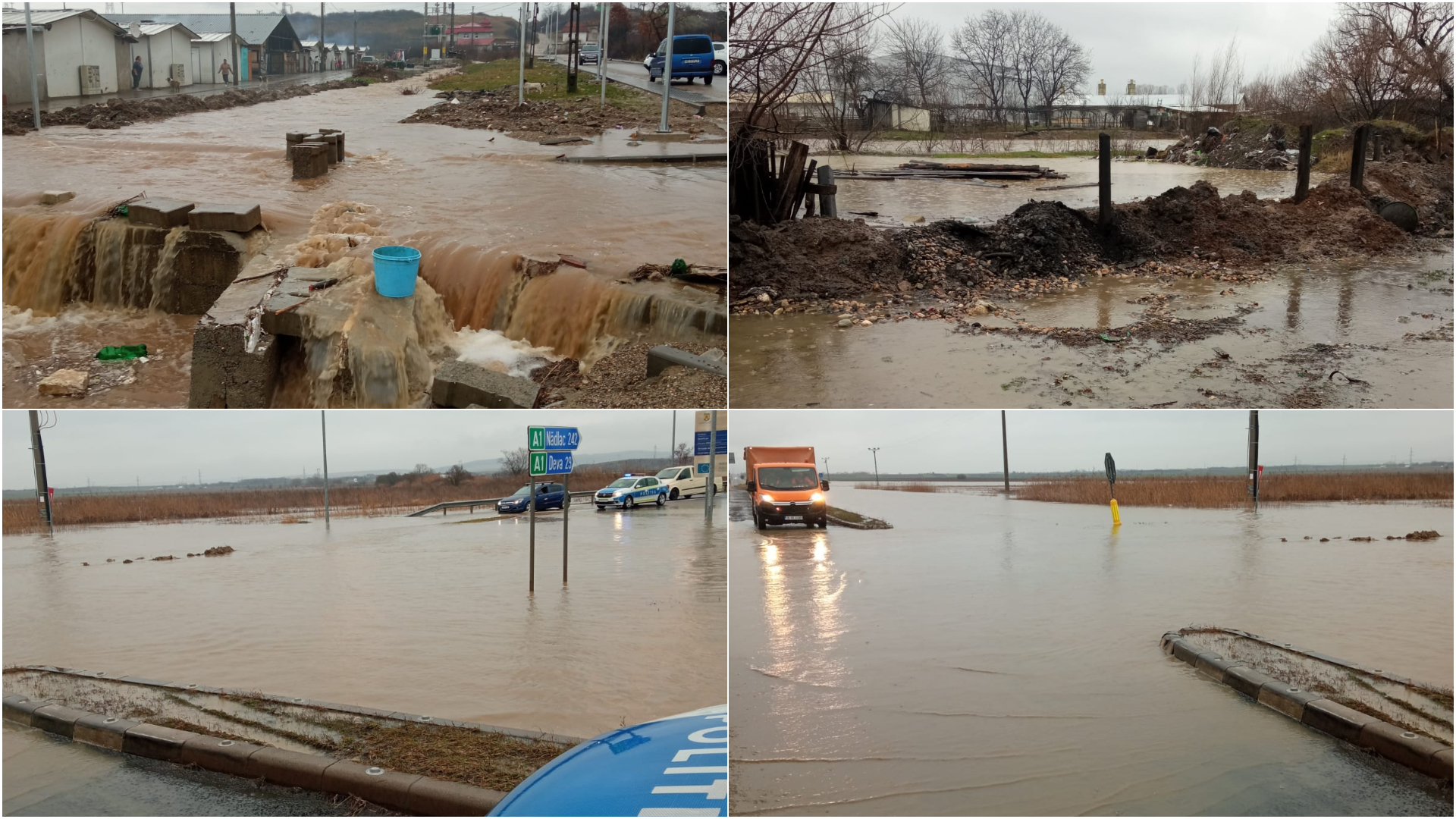 Hunedoara: Trafic îngreunat pe DN7 din cauza precipitațiilor abundente ...
