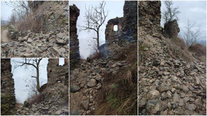 Arad: Contre politice între PNL și PSD după ce un zid al Cetăţii Medievale Şoimoş s-a prăbușit | GALERIE FOTO