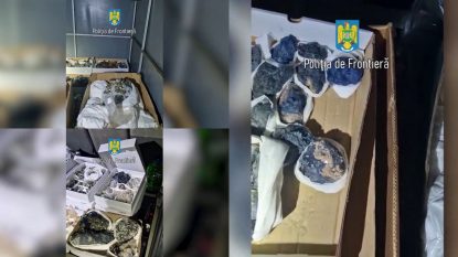 Remorcă plină cu cutii, în care se află minerale de diferite dimensiuni, cântărind în total 765 de kilograme. Valoarea încărcăturii este estimată la peste 20.000 de euro.