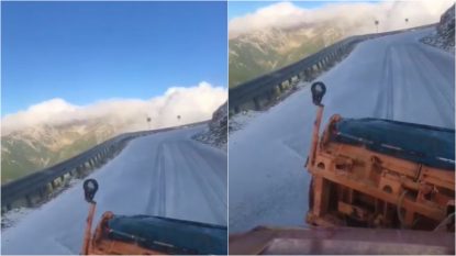 Gorj: Circulația rutieră a fost închisă temporar pe DN 67C, Transalpina, din cauza gheții create pe carosabil | AUDIO