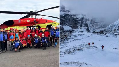 Misiune de căutare a unui tănâr, dispărut în Munții Bucegi. Salvamontiștii au folosit pentru prima oară un elicopter Black Hawk, care i-a lăsat într-o zonă greu accesibilă  | VIDEO