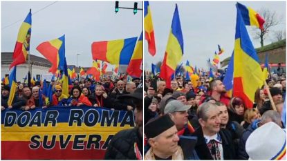 Alba-Iulia: Incidente în timpul „Marșului Unirii” între susținătorii AUR și cei ai lui Călin Georgescu