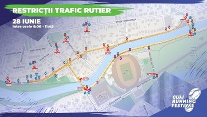 Restricții de trafic în Cluj-Napoca, pe 28 iunie, pe durata competiției de atletism Cluj Running Festival