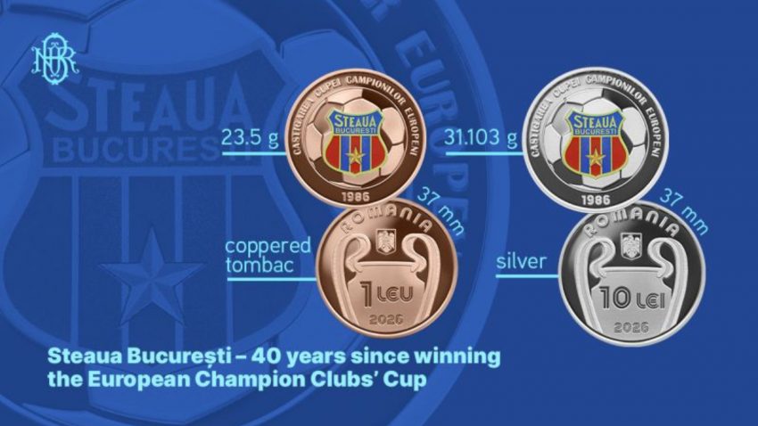 BNR a lansat două monede comemorative dedicate împlinirii a 40 de ani de la câștigarea Cupei Campionilor Europeni de către Steaua București | AUDIO