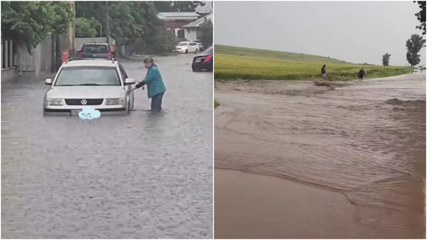 Inundații în județul Galați după ploile abundente. Șapte localităţi au fost afectate